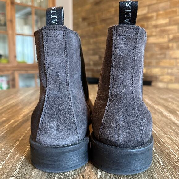 All Saints Harley Chelsea Slip On Suede Boots Men’s Gray Brown Size 11 (EU 44)